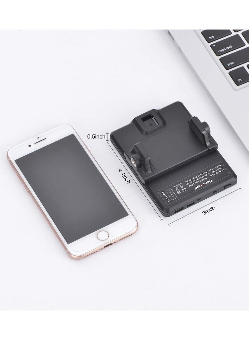 Eworld High-power 60-LED Rechargeable Selfie Light with Front & Back Clips, 3 Light Modes and 10 Brightness Levels, Ideal for Makeup, Selfies, Vlogs, Video Conferences on Smartphones, Tablets, Laptops - Image 3